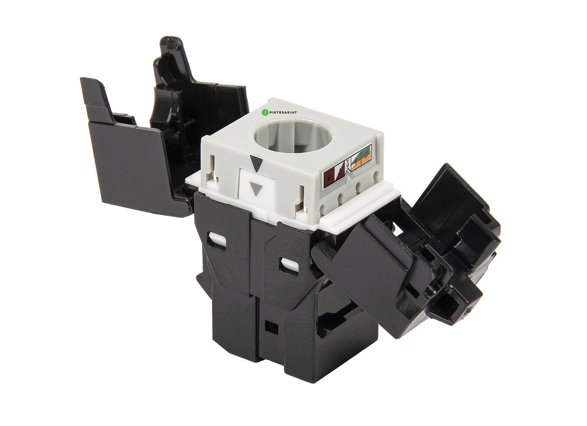 Liitin-Cat6 RJ45 UTP Keystone E-20081 Cat.6 UTP Työkaluton, musta 12kpl/pkt Kuva - 2