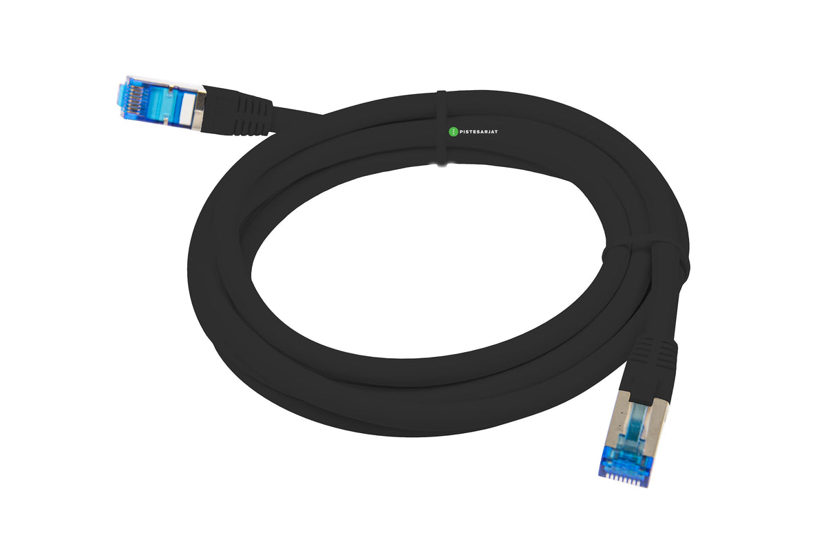 Kytkentäkaapeli-Cat6a superflex RJ45-RJ45 Cat.6a S/FTP Musta