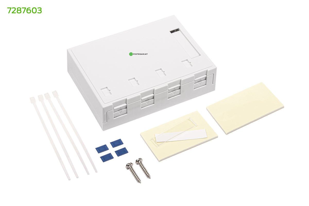 Pintarasia, 4xRJ45, Ei liit., pölys Surface mount box 4x Keystone