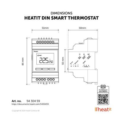 Yhdistelmätermostaatti Z-Wave Heatit DIN Smart 16A Modbus Kuva - 6