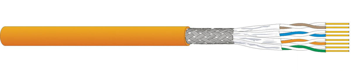 Tietoverkkokaapeli-Cat7 CU7080 Cca Cat.7 S/FTP FRNC/LS0H 4Px0,57 Cca