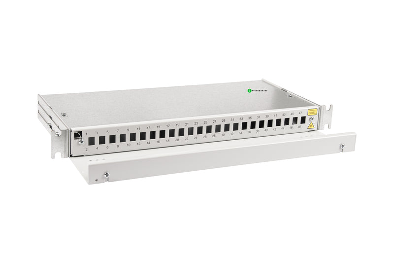 Paneeli-kuitu, 24xLC Duplex 19" Kuitupaneeli 48xLC Törmäyssuojalla