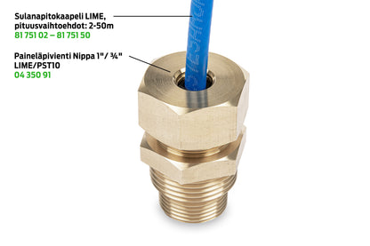 Paineläpivienti Nippa 1"/ ¾" LIME/PST10 Kuva - 3