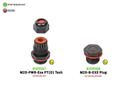 M20-läpivientiholkit ja sokeat tulpat