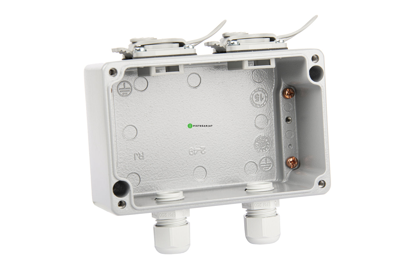 Pintarasia IP67, 2xRJ45, EiLiit. IP67 Outlet Keystone, Aluminium Kuva - 2