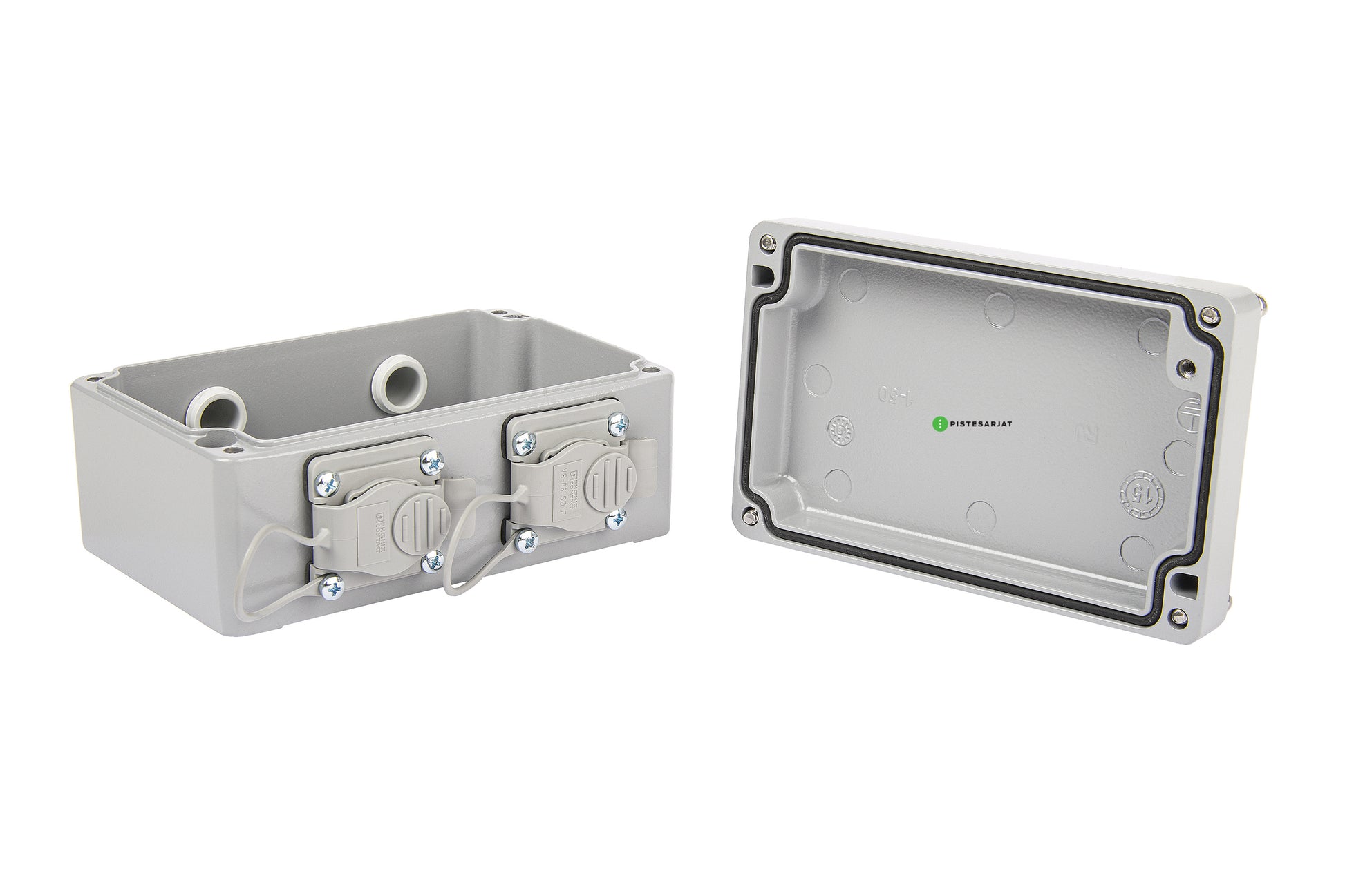 Pintarasia IP67, 2xRJ45, EiLiit. IP67 Outlet Keystone, Aluminium Kuva - 1