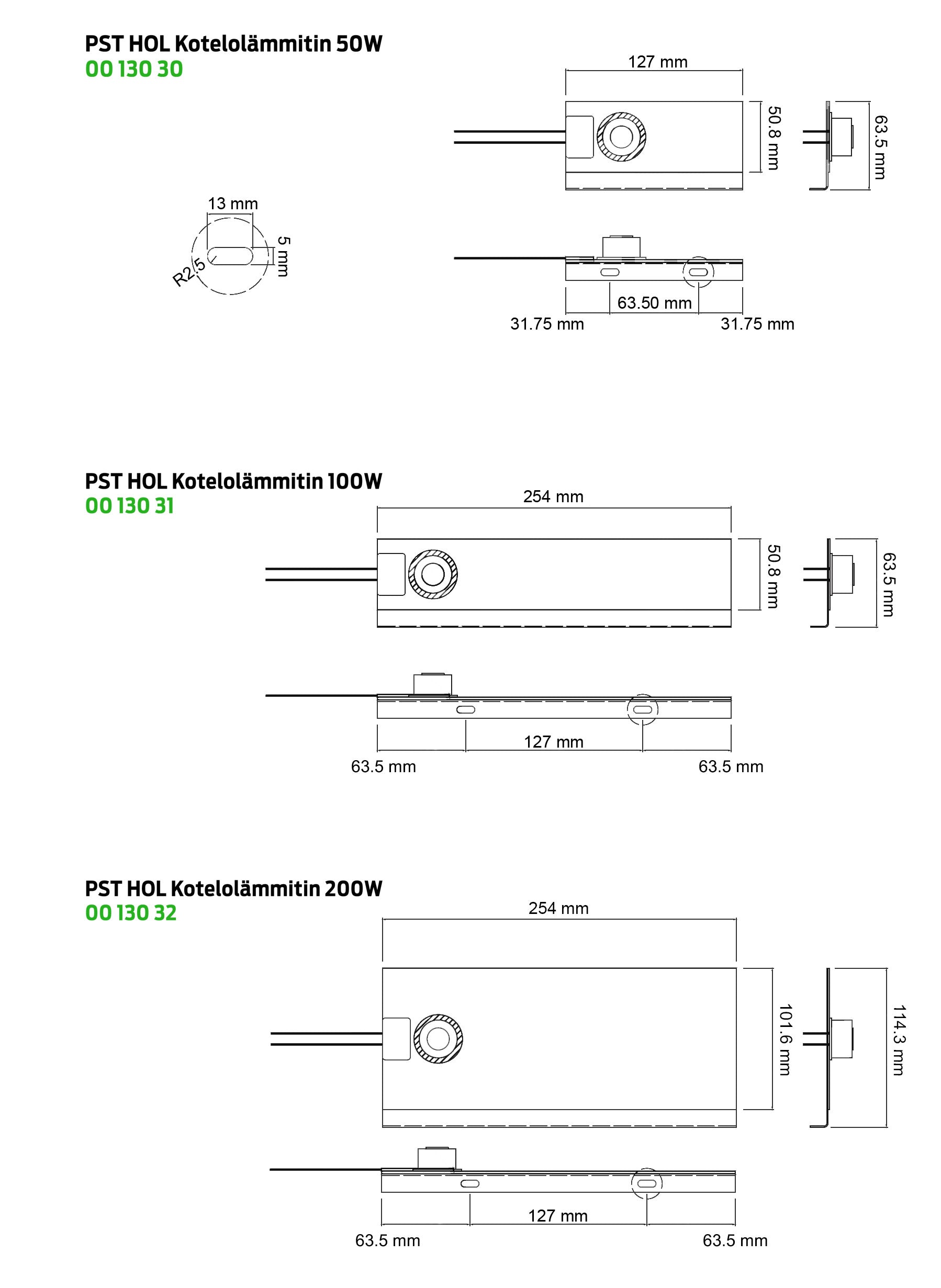 PST-HOL-K Kotelolämmittimet 50-200W Kuva - 5