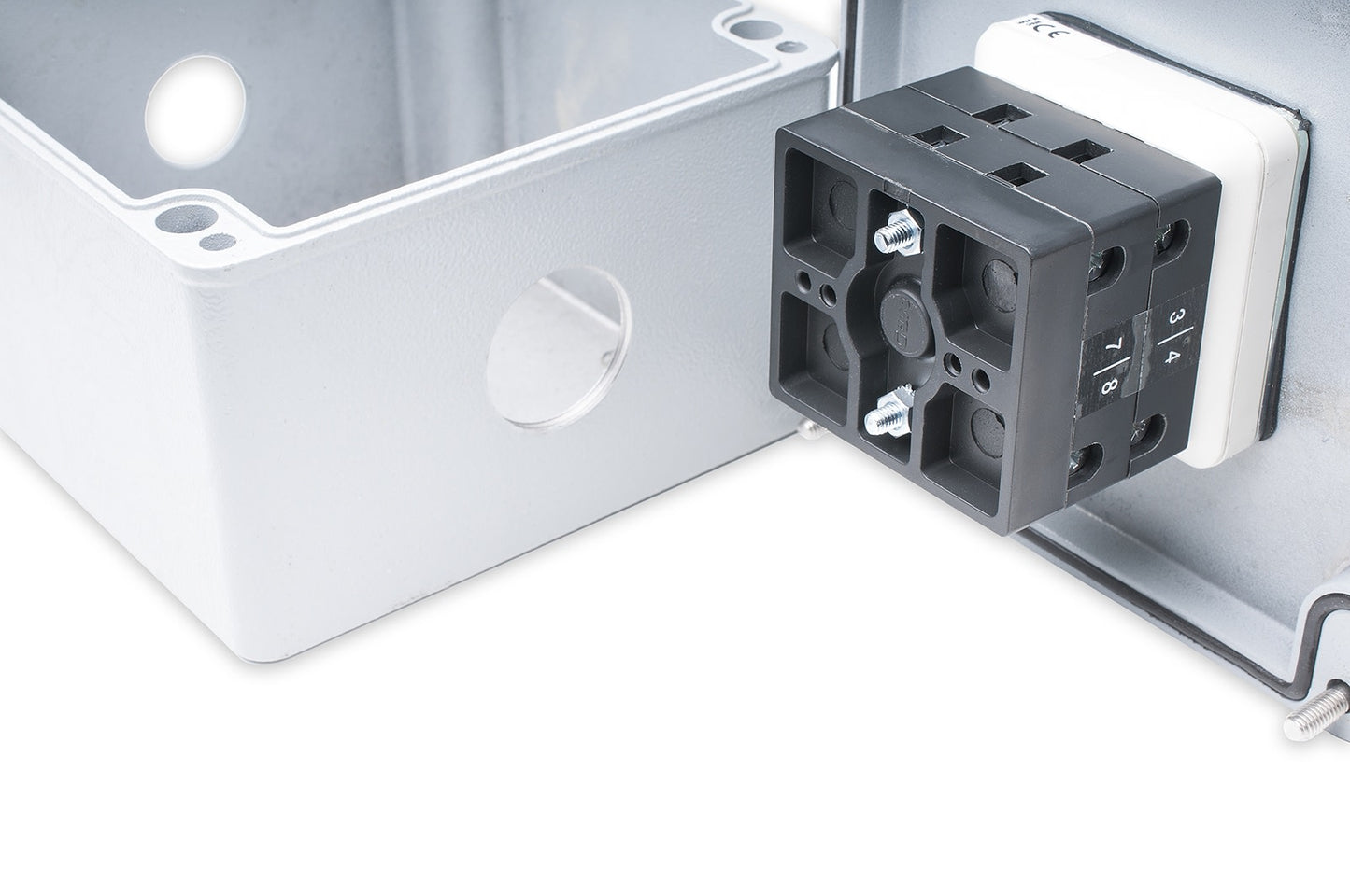 Palonkestävä EMC-suojattu turvakytkin ja väännin F400 25-250A 3-6P ilman läpivientiholkkeja Kuva - 2