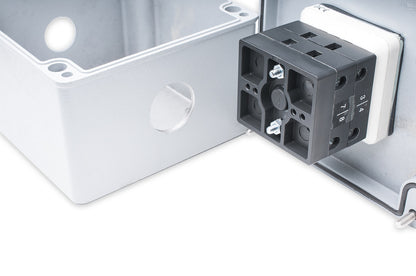 Palonkestävä EMC-suojattu turvakytkin ja väännin F400 25-250A 3-6P ilman läpivientiholkkeja Kuva - 2