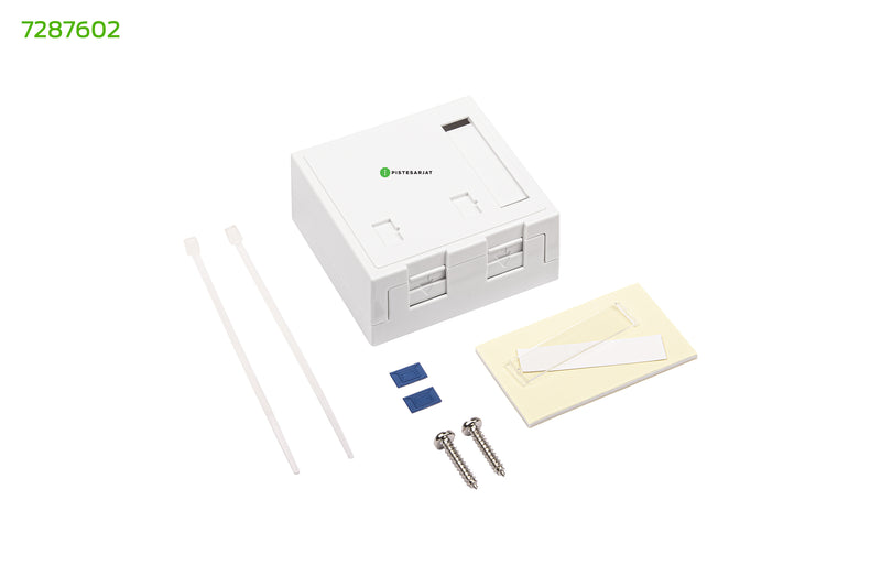 Pintarasia, 2xRJ45, Ei liit., pölys Surface mount box 2x Keystone