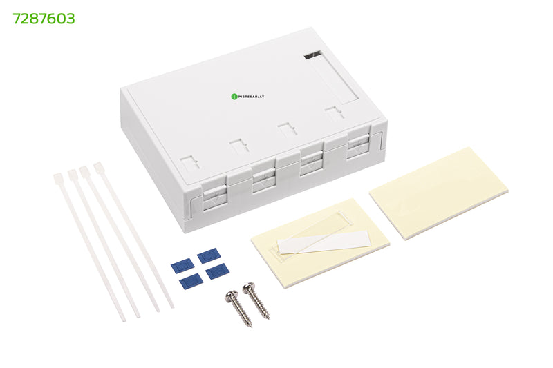 Pintarasia, 4xRJ45, Ei liit., pölys Surface mount box 4x Keystone