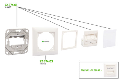 Telerasia, UP-K 2xMS/MU/PS "LD" 2xRJ45 Keskiölevy 60x60 185688 Kuva - 3