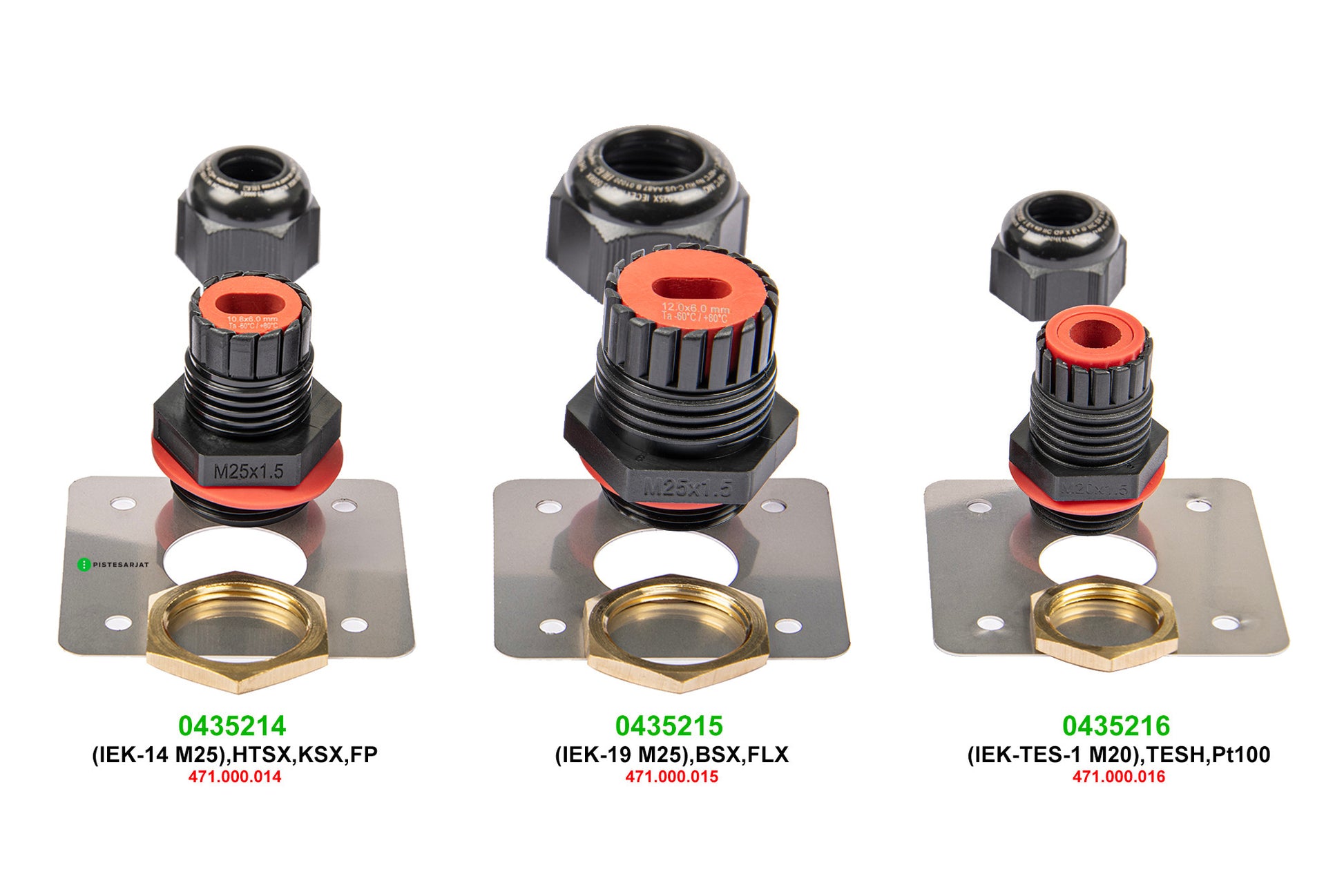 Laipalliset M20 ja M25 -läpivientiholkit