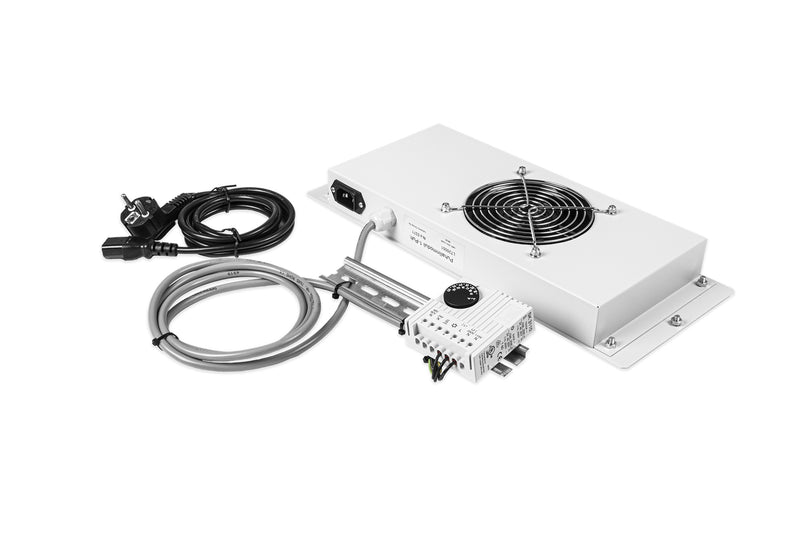 Tuuletin moduli 19" lattiakaappiin Laukamo 1 puhallin + termostaatti