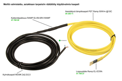 Itsesäätyvä lämpökaapeli PST Ramp 50W/m @10C Kuva - 3