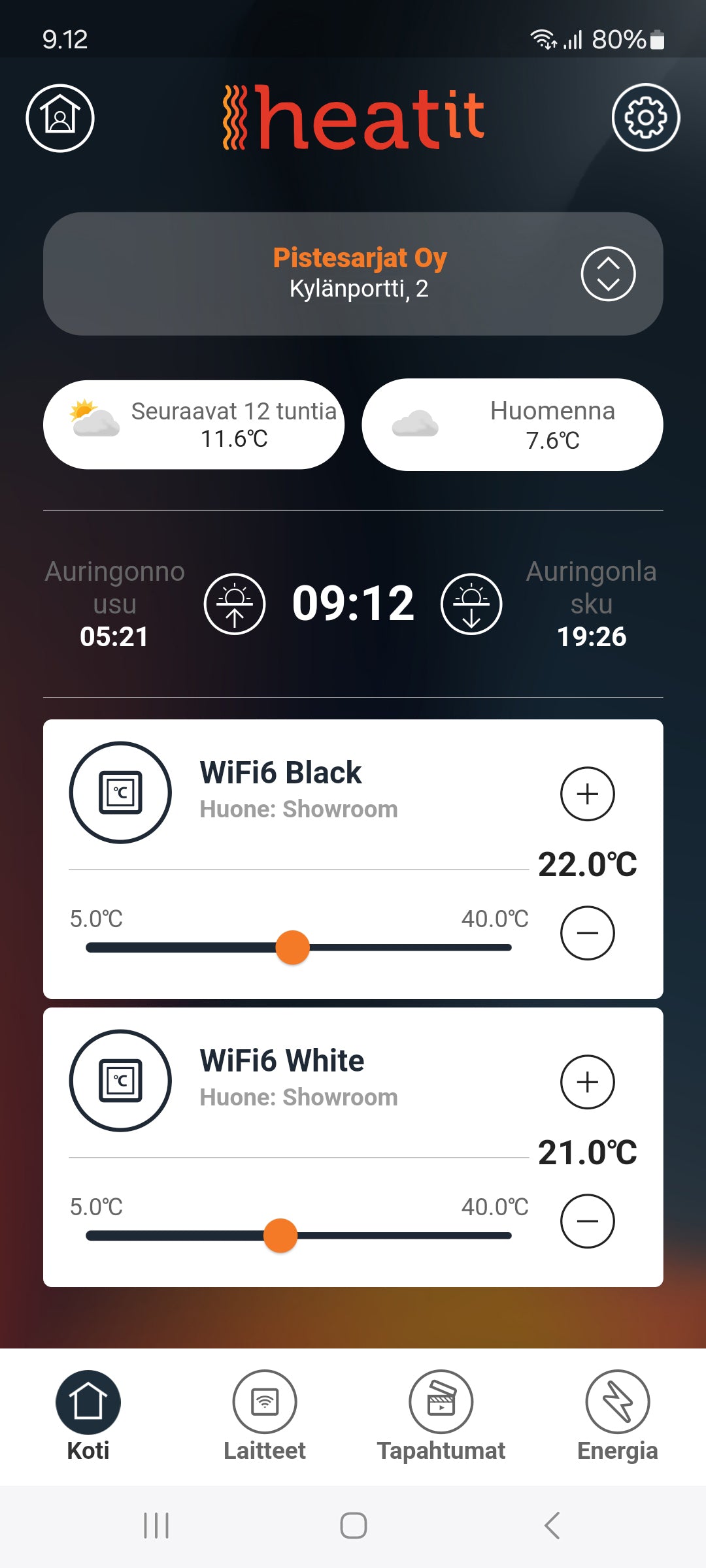 Älytermostaatti WiFi6 BLE 16A valkoinen / musta